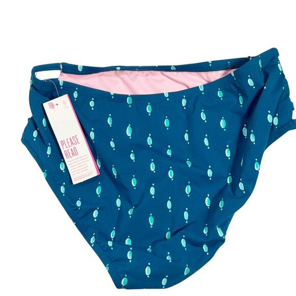 Lilly Pulitzer Rumy High Waisted Bikini Bottom Macaw Blue Coconut Row Size 8 NWT - Picture 5 of 11